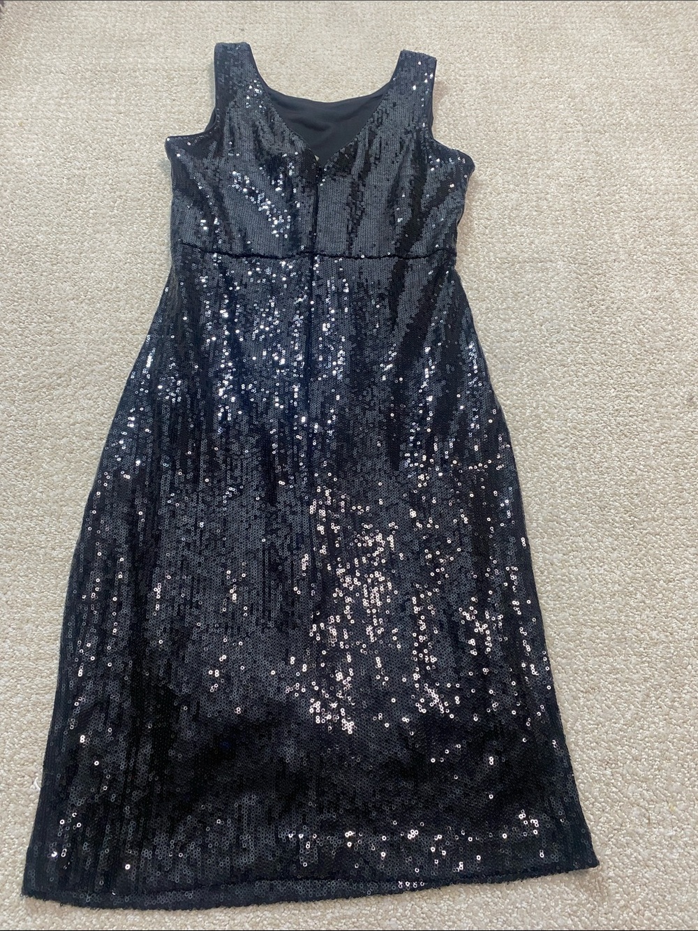 Taylor Black Sequin Twist-Detail Midi Dress Size 4 - Picture 16 of 16